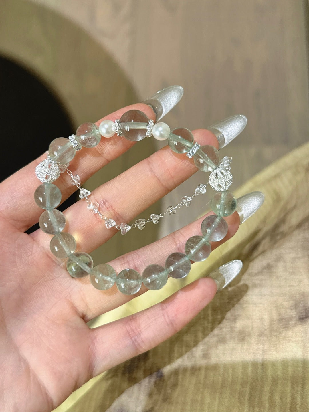 ▫️▪️ Green fluorite bracelet